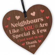 Friendship Gift For Neighbour Wood Heart Neighbour Birthday