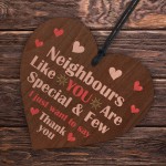 Friendship Gift For Neighbour Wood Heart Neighbour Birthday