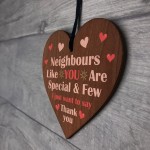 Friendship Gift For Neighbour Wood Heart Neighbour Birthday