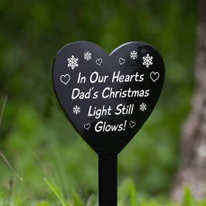 Dad Memorial Christmas Grave Marker Acrylic Heart Christmas