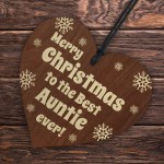 Auntie Gifts From Niece Nephew, Novelty Christmas Wooden Bauble