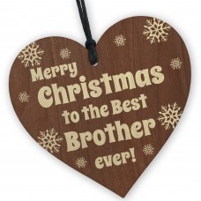 Brother Christmas Wooden Heart Gift From Sister Tree Decorations