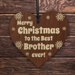 Brother Christmas Wooden Heart Gift From Sister Tree Decorations