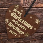 Brother Christmas Wooden Heart Gift From Sister Tree Decorations