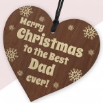 Dad Christmas Wooden Heart Gift From Son and Daughter
