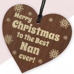 Nan Christmas Gifts From Granddaughter Grandson Wooden Heart