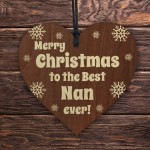 Nan Christmas Gifts From Granddaughter Grandson Wooden Heart