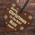 Nan Christmas Gifts From Granddaughter Grandson Wooden Heart