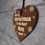 Nan Christmas Gifts From Granddaughter Grandson Wooden Heart