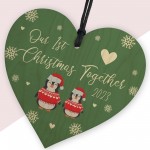 Our First Christmas Togther 2023 Christmas Wooden Heart Bauble