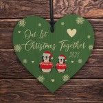 Our First Christmas Togther 2023 Christmas Wooden Heart Bauble