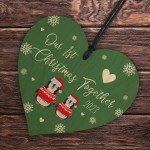 Our First Christmas Togther 2023 Christmas Wooden Heart Bauble