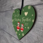 Our First Christmas Togther 2023 Christmas Wooden Heart Bauble