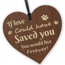 Dog Memorial Wooden Heart Plaque Pet Loss Gifts For Family Cat
