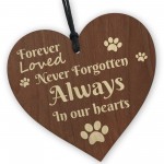 In Memory Gift For Dog Puppy Cat Kitten Wood Heart Decoration