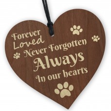 In Memory Gift For Dog Puppy Cat Kitten Wood Heart Decoration