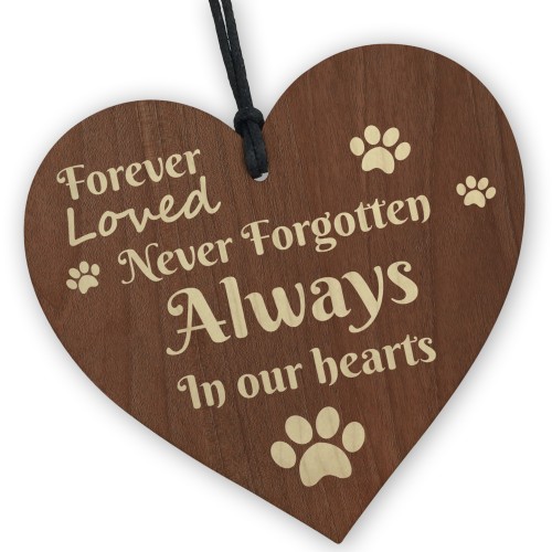 In Memory Gift For Dog Puppy Cat Kitten Wood Heart Decoration