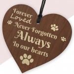 In Memory Gift For Dog Puppy Cat Kitten Wood Heart Decoration