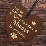 In Memory Gift For Dog Puppy Cat Kitten Wood Heart Decoration
