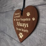 In Memory Gift For Dog Puppy Cat Kitten Wood Heart Decoration