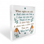 Robin Christmas Memorial Plaque For Mum Nan Dad Grandad 
