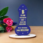Boyfriend Gift For Christmas RUDE Wooden Plaque Funny Gift