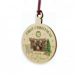 First Home Christmas Tree Decoration Hanging Wood Bauble Gift