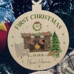 New Home 1st Christmas Tree Decoration Hanging Wood Bauble Gift