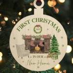 New Home 1st Christmas Tree Decoration Hanging Wood Bauble Gift