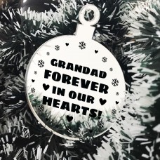 Hanging Acrylic Memorial Christmas Decoration For Grandad