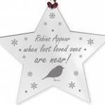 Memorial Christmas Decoration Engraved Hanging Bauble Robins