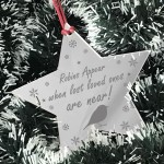 Memorial Christmas Decoration Engraved Hanging Bauble Robins