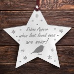 Memorial Christmas Decoration Engraved Hanging Bauble Robins