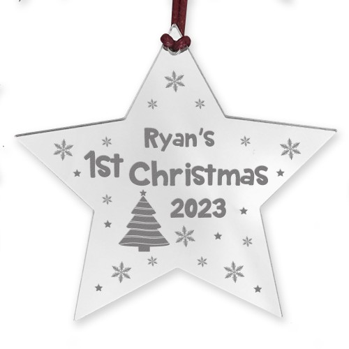 1st Christmas Decoration For Baby Boy Baby Girl Personalised