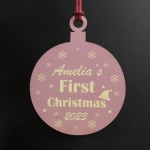 Christmas Tree Decoration Babys First Chirstmas Wooden Bauble