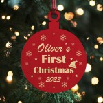 Christmas Tree Decoration Personalised Babys 1st Christmas