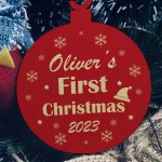 Christmas Tree Decoration Personalised Babys 1st Christmas