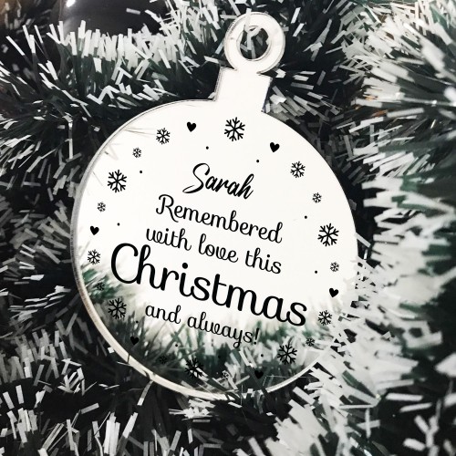 Personalised Hanging Memorial Christmas Decoration Mum Dad Nan