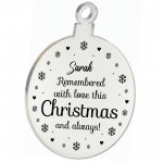 Personalised Hanging Memorial Christmas Decoration Mum Dad Nan