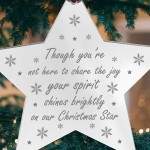 Christmas Tree Memorial Decoration Engraved Star In Memory