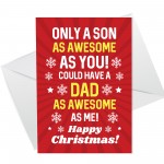 Christmas Card For Son Wooden Heart Gift From Mum and Dad 
