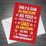 Christmas Card For Son Wooden Heart Gift From Mum and Dad 