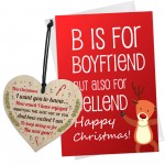 Christmas Card For Boyfriend Funny Christmas Gift Set Wood Heart