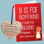 Christmas Card For Boyfriend Funny Christmas Gift Set Wood Heart