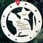 Cat Memorial Christmas Tree Decoration Personalised Engraved