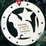 Christmas Memorial Decoration For Cat Engraved Hanging Bauble