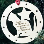 Cat Memorial Christmas Tree Decoration Engraved Bauble Cat
