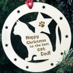 Gift For Dad Christmas From The Dad Wooden Bauble Cat Lover Gift