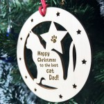 Gift For Dad Christmas From The Dad Wooden Bauble Cat Lover Gift