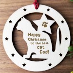 Gift For Dad Christmas From The Dad Wooden Bauble Cat Lover Gift